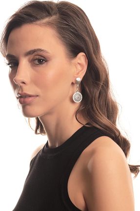 گوشواره جواهر روکش نقره LABALABA - کد 692802927