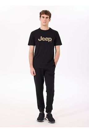 تیشرت مشکی مردانه یقه دوچرخه Jeep - کد 925949516