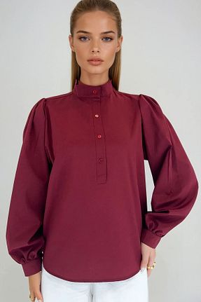 پیراهن زرشکی زنانه رگولار VAGGON - کد 925947860