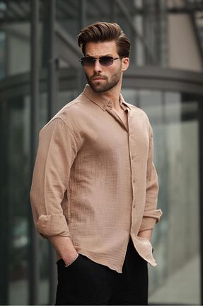 پیراهن قهوه ای مردانه رگولار Madmext - کد 925754577
