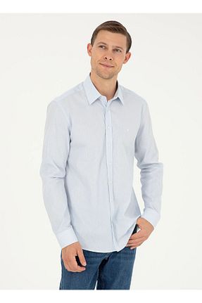 پیراهن آبی مردانه یقه کلاسیک Cacharel - کد 925955830