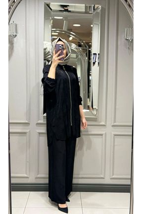 ست بالاتنه و پائین تنه مشکی زنانه بافتنی FUAT GÜRSEN - کد 925755129