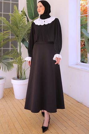 تونیک حجاب مشکی بافتنی giyze - کد 925954078