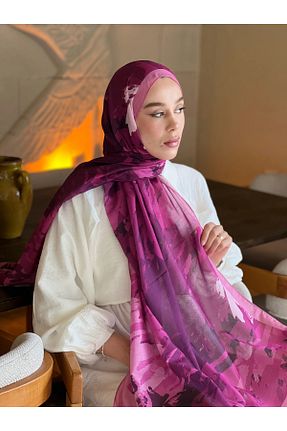 شال صورتی زنانه پنبه ای Modakaşmir - کد 925965723