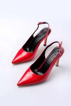 کفش پاشنه بلند کلاسیک قرمز زنانه چرم مصنوعی Evla Shoes - کد 925777192