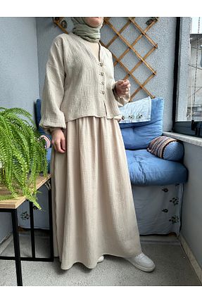 ست بالاتنه و پائین تنه حجاب طوسی زنانه رگولار BEHA COLLECTION - کد 925777706