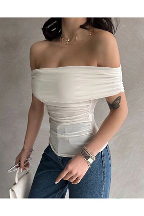 بلوز سفید زنانه ساده FAMİLY - کد 925818694