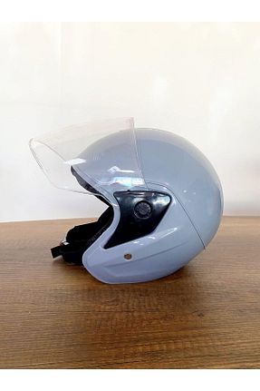 کلاه ایمنی موتور سواری طوسی Açık Kasklar Butik - کد 923490582