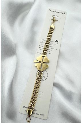 دستبند استیل (فولاد) زرد زنانه استیل (فولاد) mehbek - کد 925824169