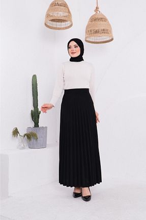 دامن حجاب مشکی زنانه کمر کش دار ZEHRA GİYİM - کد 387421839