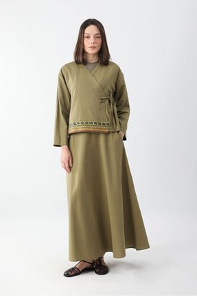 ست بالاتنه و پائین تنه حجاب خاکی اورسایز ZÜLAYS - کد 925842454
