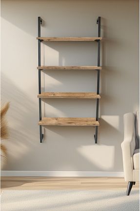 قفسه کتاب قهوه ای 125 سانتی متر Euromob - کد 892720065