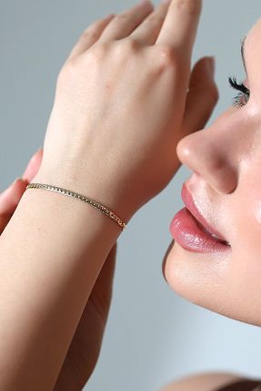 دستبند طلا طلائی زنانه 14 عیار Kolyecik - کد 925859925