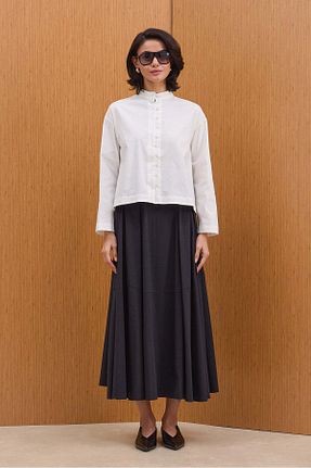 پیراهن سفید زنانه رگولار Tailors Room - کد 903184011