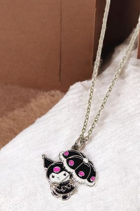 گردنبند جواهر مشکی بچه گانه روکش نقره MakeWell - کد 892843343