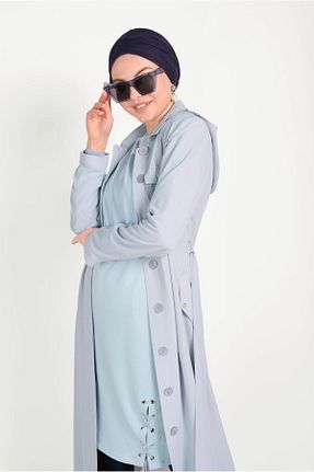 مانتو بلند حجاب طوسی زنانه Alvina - کد 867939504