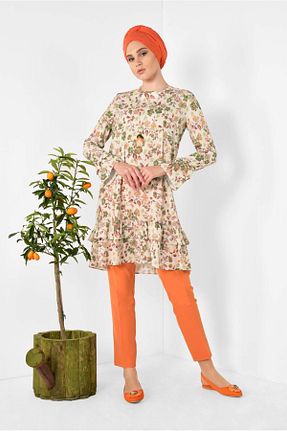 تونیک حجاب بژ زنانه پلی استر Alvina - کد 874939896