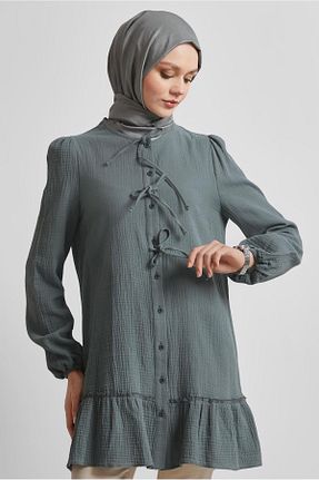 تونیک حجاب طوسی زنانه %100 پنبه Alvina - کد 925873755