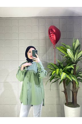 پیراهن حجاب خاکی زنانه رگولار MISRA GİYİM AYSEL ATEŞ - کد 925876298
