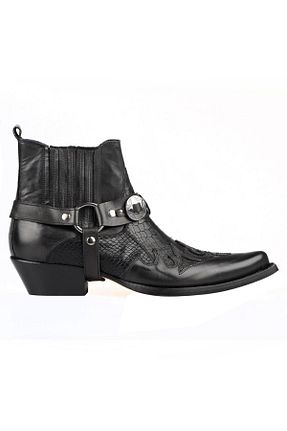 چکمه مشکی مردانه چرم خالص FootCourt - کد 93703444