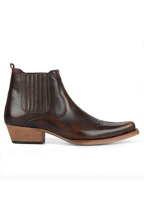 بوت / نیم بوت قهوه ای مردانه پاشنه ضخیم FootCourt - کد 31178195