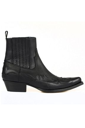 بوت / نیم بوت مشکی مردانه چرم خالص FootCourt - کد 46417211