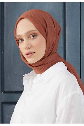 شال قهوه ای زنانه پنبه ای Fresh - کد 759435811