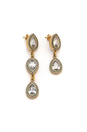 گوشواره جواهر طلائی زیرکن Mon Reve - کد 917841949