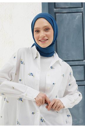 شال سرمه ای زنانه پنبه ای Fresh - کد 759436560