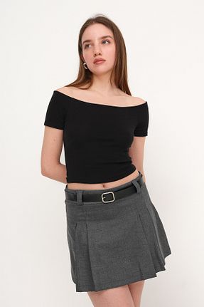 تیشرت مشکی زنانه اسلیم فیت Addax - کد 925940929
