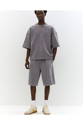 شلوارک و برمودا طوسی مردانه پنبه ای Pull & Bear - کد 925950185
