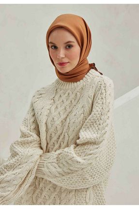 روسری قهوه ای پلی استر Fresh - کد 812886489