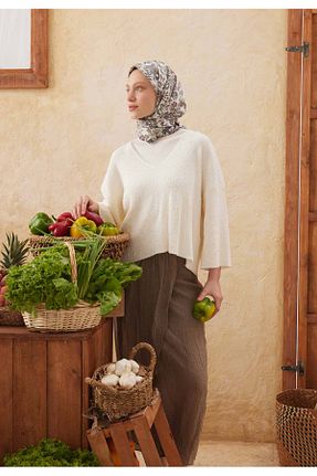 روسری خاکی پلی استر Fresh - کد 750013941