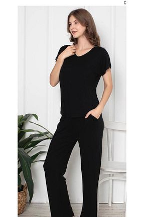 ست لباس راحتی مشکی زنانه ساده H&S STORE - کد 925963557