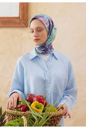 روسری آبی پلی استر Freshscarfs - کد 760111713