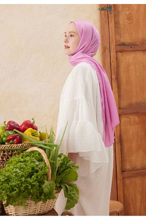 شال صورتی زنانه پنبه ای Fresh - کد 739168824