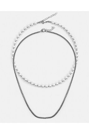 گردنبند جواهر مردانه مروارید Pull & Bear - کد 925445274