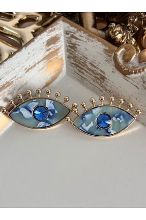 گوشواره جواهر آبی زیرکن Aka - کد 925961455