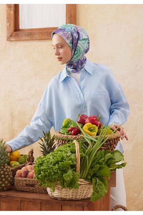 روسری آبی پلی استر Freshscarfs - کد 760111713