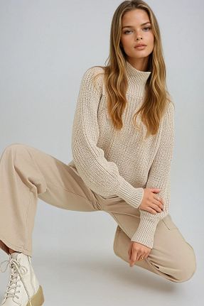 پلیور بژ زنانه ساده VAGGON - کد 925974043