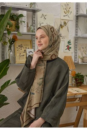 شال قهوه ای زنانه پنبه ای Fresh - کد 823704059