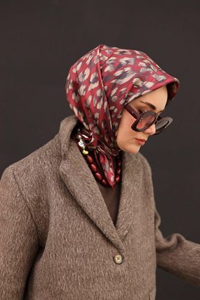 روسری زرشکی İpek Tivil Silk Home - کد 875987536