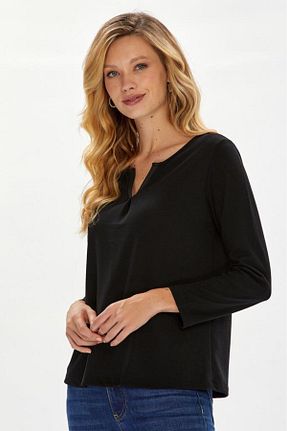 بلوز مشکی زنانه ساده İkiler - کد 760847184