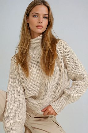 پلیور بژ زنانه ساده VAGGON - کد 925974043