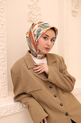 روسری قهوه ای İpek Tivil Silk Home - کد 921674945