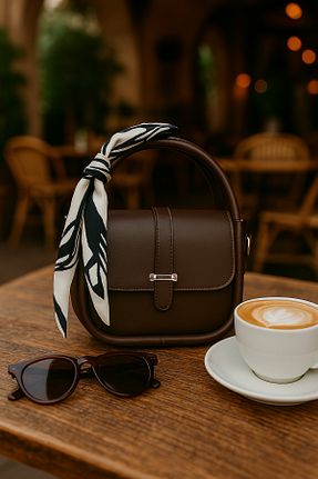 کیف دوشی قهوه ای زنانه چرم مصنوعی NOTHING - کد 923310931