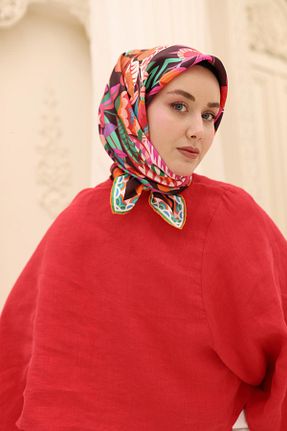 روسری قهوه ای İpek Tivil Silk Home - کد 921675032