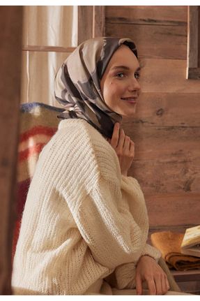 روسری قهوه ای پلی استر Fresh - کد 817454936