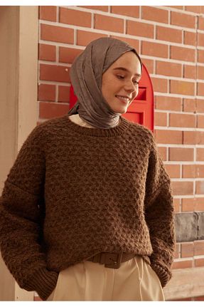 شال قهوه ای زنانه پلی استر Fresh - کد 812622947