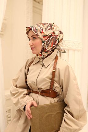 روسری قهوه ای İpek Tivil Silk Home - کد 919928322